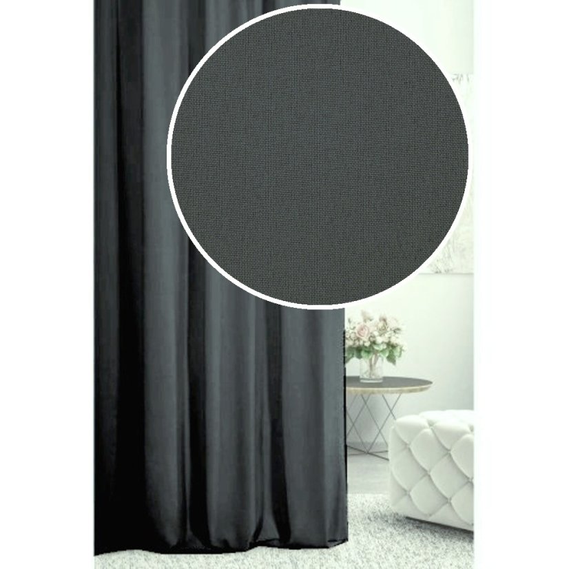 Dekoračná látka Rongo - tm. šedá - Šírka materiálu ↔ (cm): 150, Vyber šitie: bez obšití