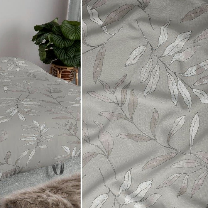 Povlečení bavlněný satén Alexa - šedé - Rozměr povlečení: 140x200+70x90