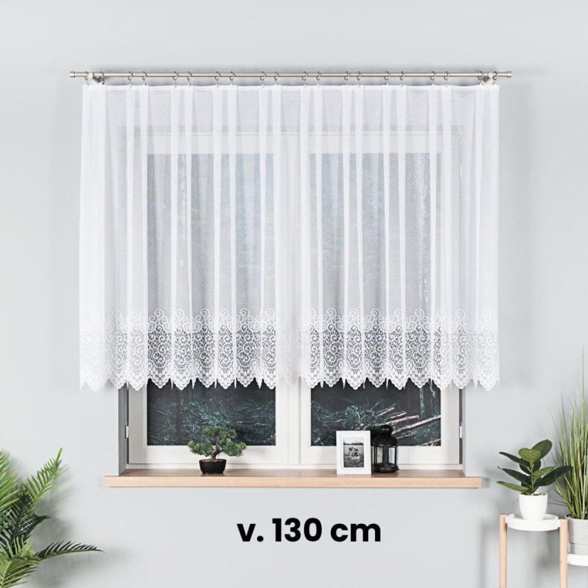 Kusová záclona Julie - Vyber rozměr záclony  ↕VxŠ ↔ (cm): 130x300