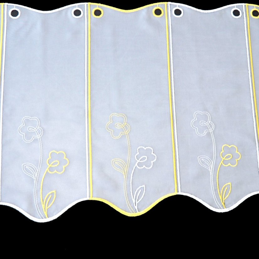 Vitrážová záclona Margit - Vyber výšku ↕ (cm): 40, Vyber šití: bez obšití