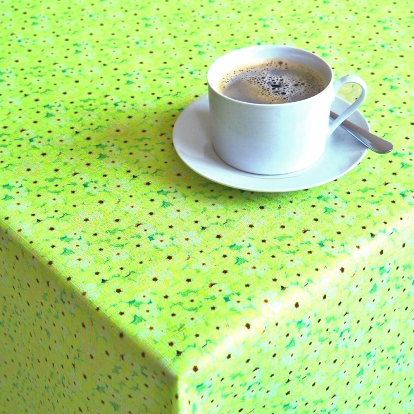 Teflonový ubrus tisk Florea - zelený - Vyber rozměr: 75x75