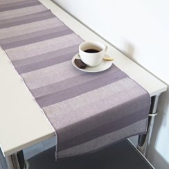 Tkaný běhoun na stůl - Pruhy šedo/fialkové