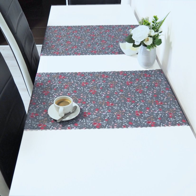 Ubrusová šála v metráži Luiza - šedá - Šíře materiálu ↔ (cm): 38, Vyber okraje: pouze střih