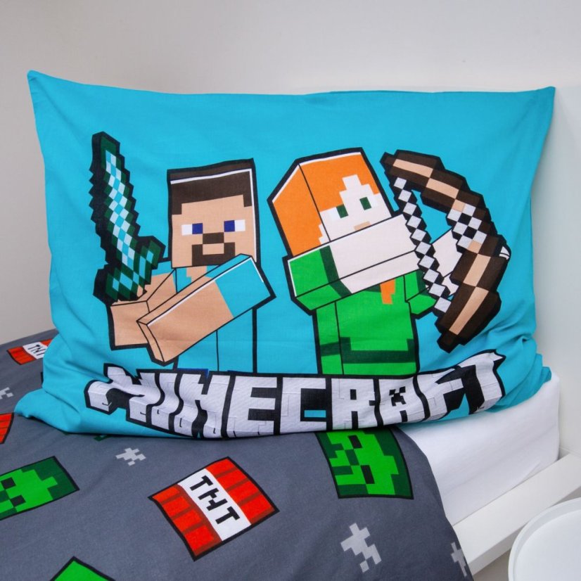 Povlečení hladká bavlna - Minecraft - Rozměr povlečení: 140x200+70x90
