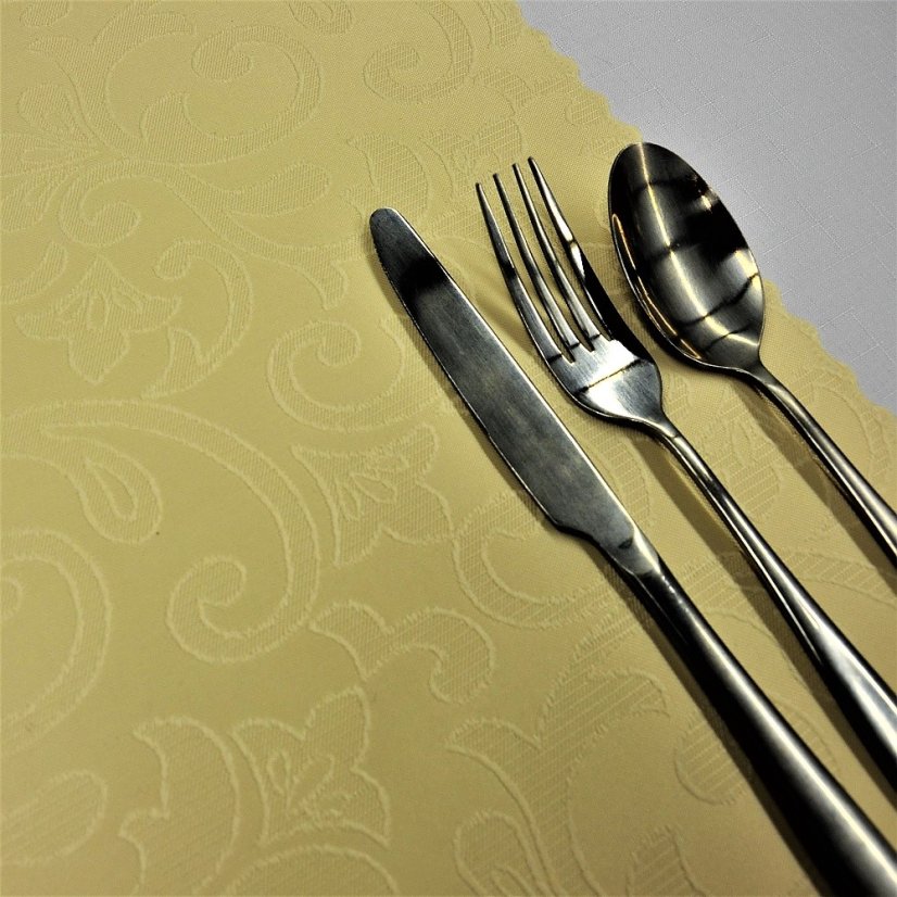 Běhoun v metráži Gastro HT smetanový H-342-377 - Šíře materiálu ↔ (cm): 40, Vyber okraje: pouze střih