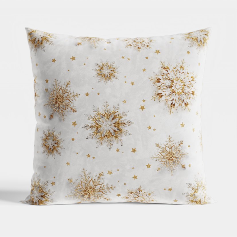 Vánoční povlak na polštářek Zlaté vločky