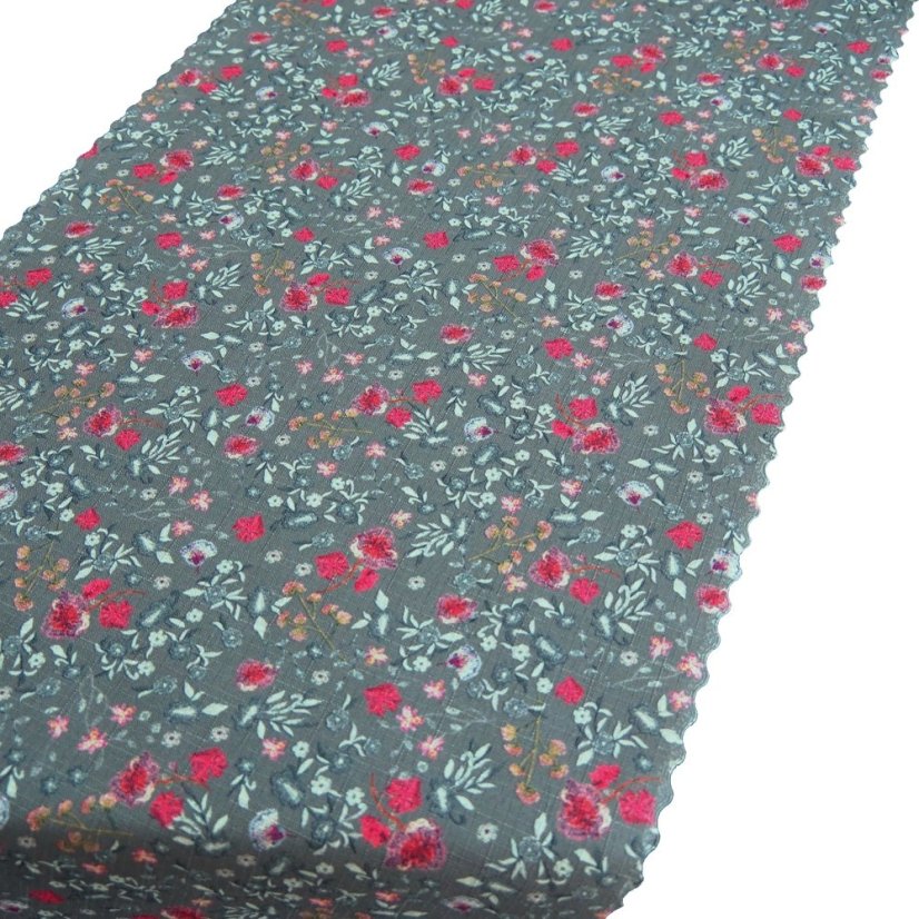 Ubrusová šála v metráži Luiza - šedá - Šíře materiálu ↔ (cm): 38, Vyber okraje: pouze střih