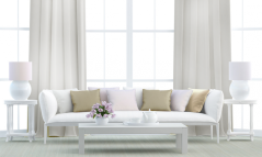 Dekorační látka Blackout bílo-šedá