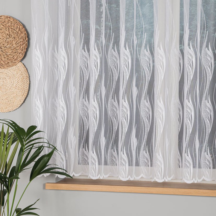 Záclona Anturie - Vyber výšku ↕ (cm): 175, Vyber šití: bez obšití