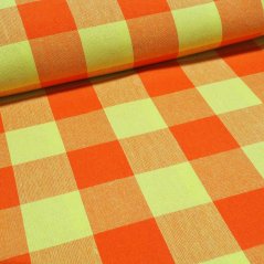 Dekorační látka - Kanafas oranžovo-žlutý - velká kostka