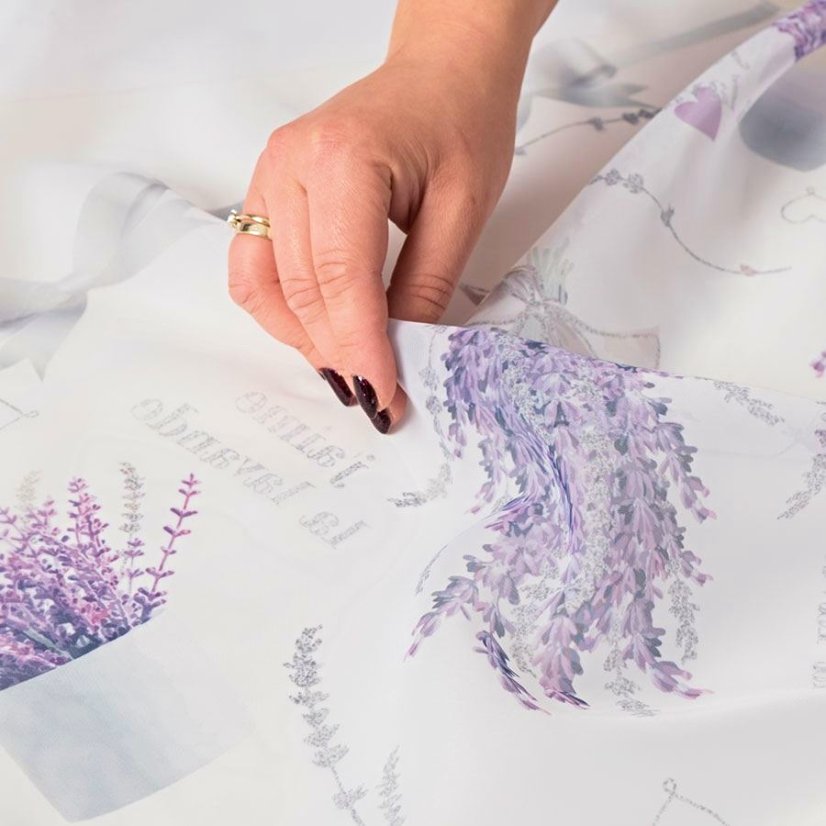 Kusová voálová záclona Levandule - Vyber rozměr záclony  ↕VxŠ ↔ (cm): 120x300