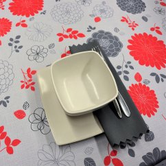 Teflonový ubrus tisk Rozeta- červená