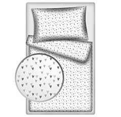 Povlečení hladká bavlna LUX - Šedá srdce