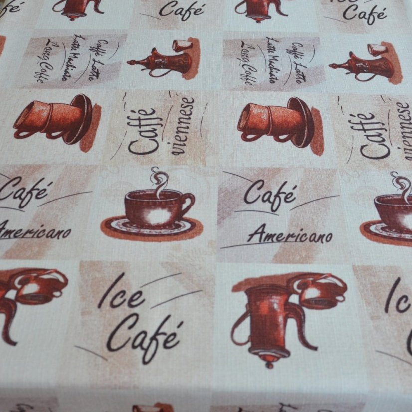 Teflonový ubrus tisk Café - Vyber rozmer: 75x75