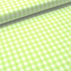 Látka Kanafas jarně zelená - 1cm káro