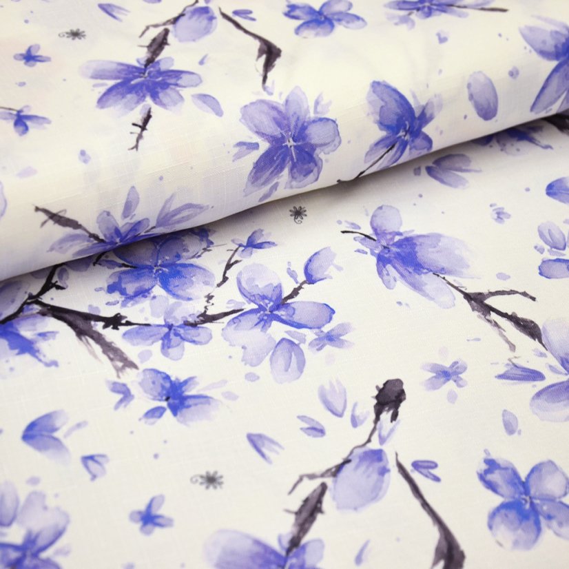 Teflonová látka Sakura modrá - Šíře materiálu ↔ (cm): 155