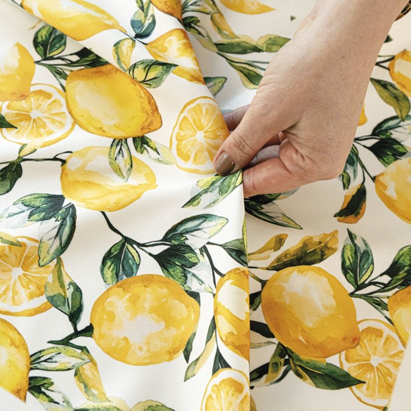 Dekorační látka Citrony - Šírka materiálu ↔ (cm): 160, Vyber šitie: bez obšití