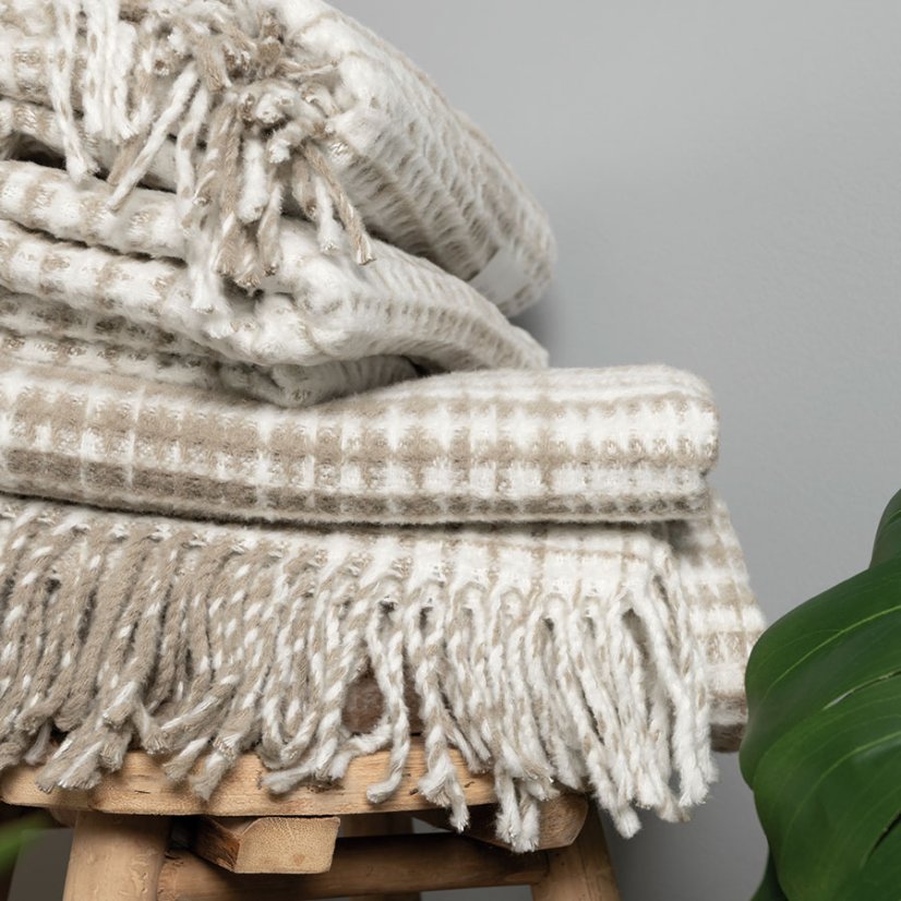 Károvaný pléd – béžový