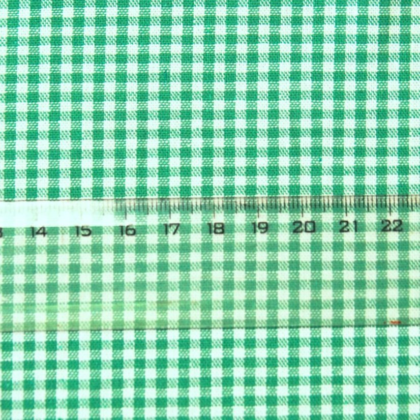 Látka Kanafas tmavo zelená - 0,2 cm káro - Šírka materiálu ↔ (cm): 160, Vyber šitie: bez obšití