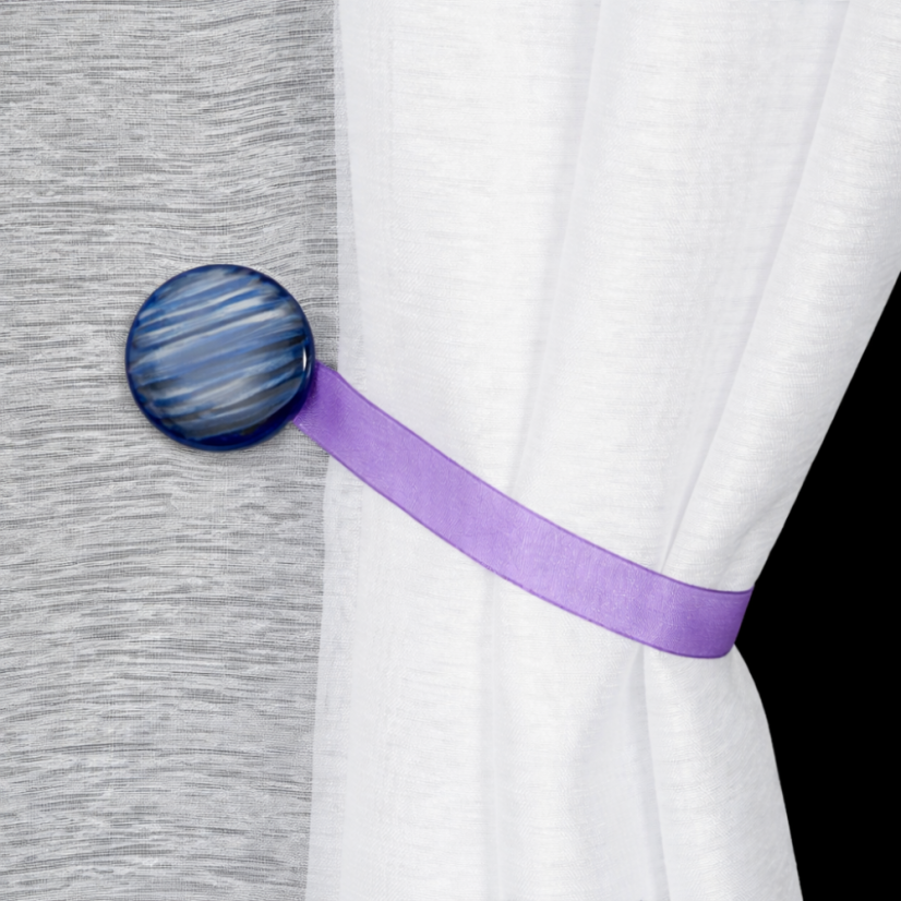 Magnetické spony na závesy 2 ks - modrofialové