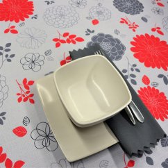 Teflonový ubrus tisk Rozeta- červená