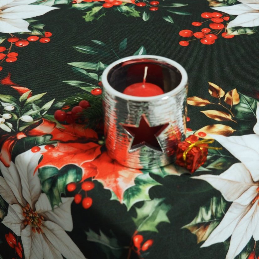 Ubrusy a běhouny Vánoční růže - zelené