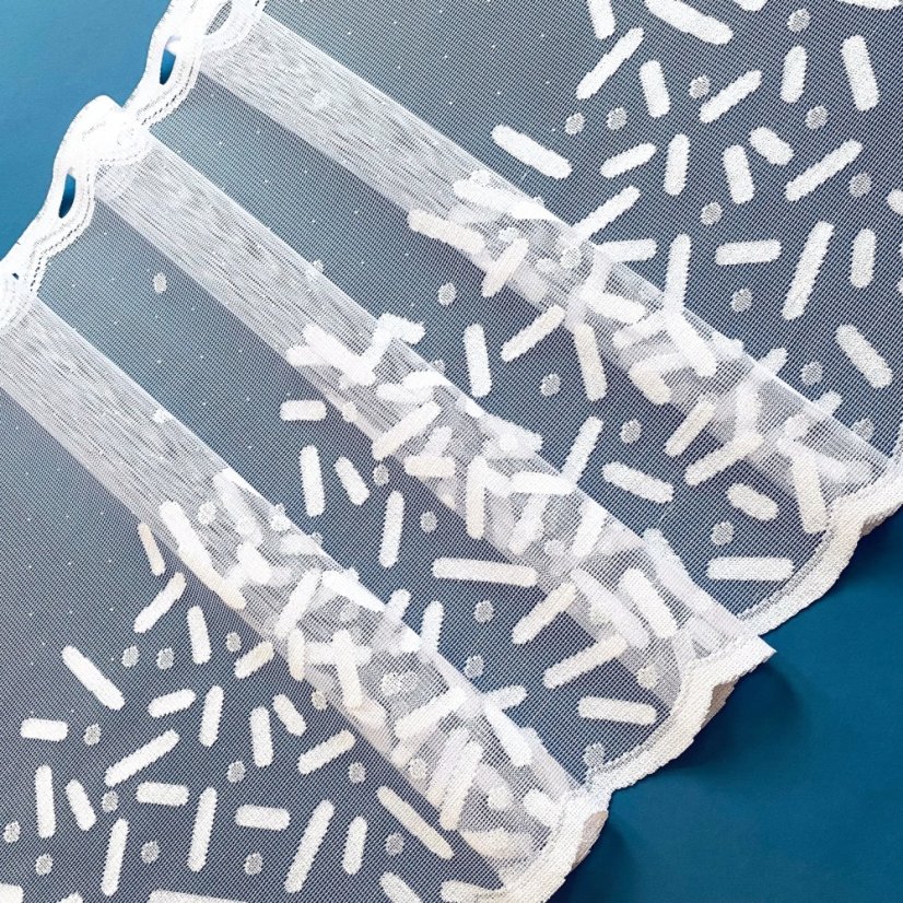 Vitrážová záclona Charlie - Vyber výšku ↕ (cm): 40, Vyber šití: bez obšití