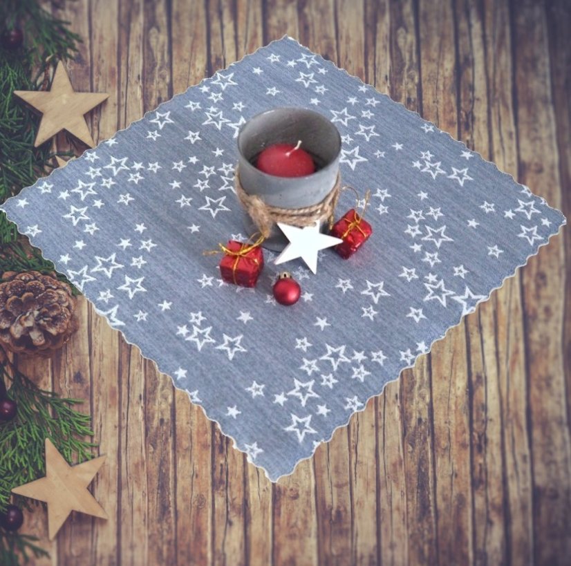Prostírání a ubrusy Hvězdné přání - Modro/stříbrné - Vyber rozměr: 30x30