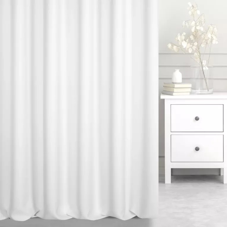 Dekorační látka Dimout bílá - 320 cm - Šíře materiálu ↔ (cm): 320, Vyber šití: bez obšití