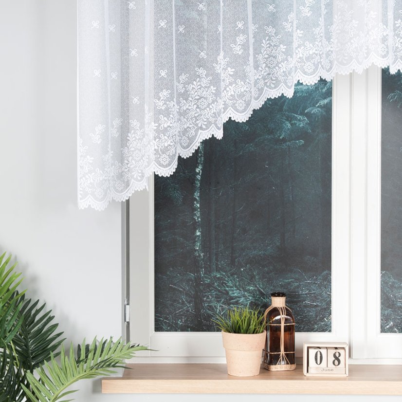 Kusová záclona Karolína - Vrchní okraj: Bez řasící pásky, Vyber rozměr záclony  ↕VxŠ ↔ (cm): 120x250