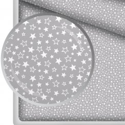 Hladká bavlna – Hvězdičky - šedé