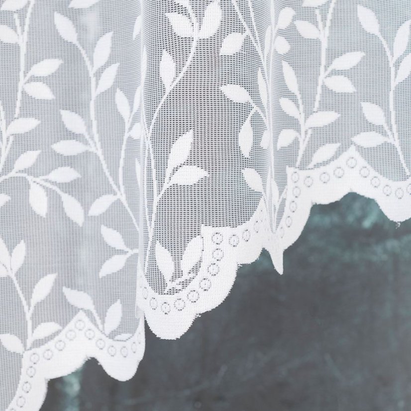 Oblouková záclona Zuzka - Vrchní okraj: Bez řasící pásky, Vyber rozměr záclony  ↕VxŠ ↔ (cm): 126x250