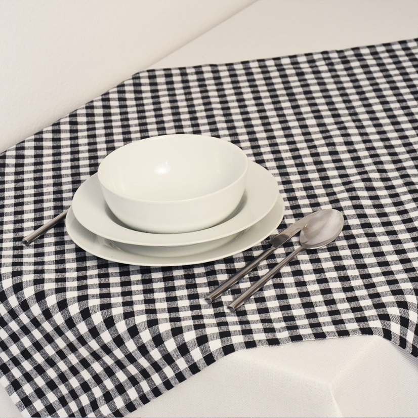 Ubrus a prostírání kanafas - černý - Vyber rozměr: 45x45