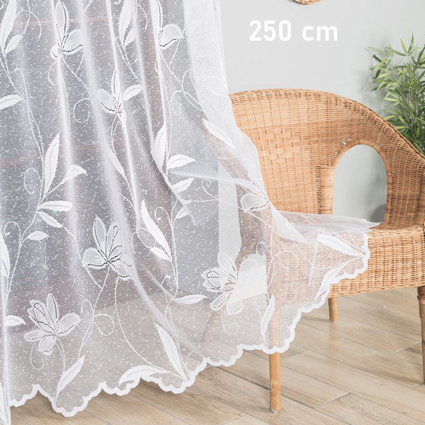 Záclona Naty - Vyber výšku ↕ (cm): 155, Vyber šití: bez obšití