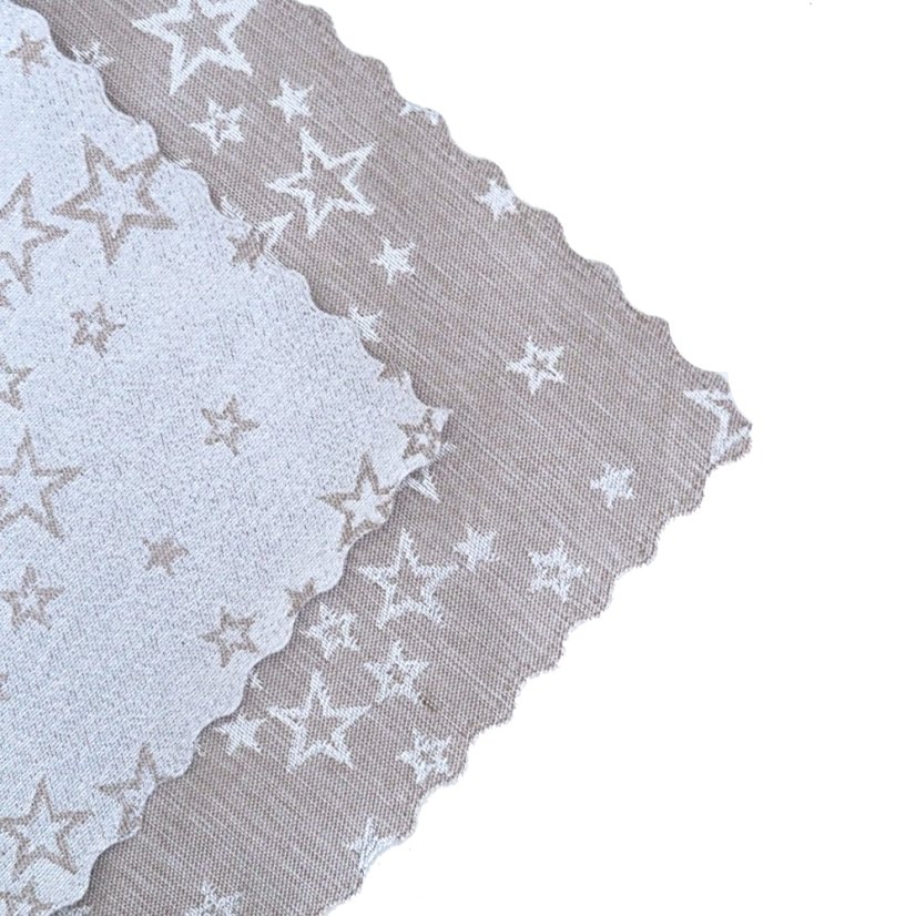 Prostírání a ubrusy Hvězdné přání - Béžovo/stříbrné - Vyber rozměr: 30x30