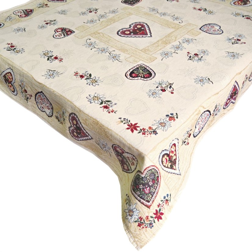 Gobelínové ubrusy - Srdce - Vyber rozměr: 100x100