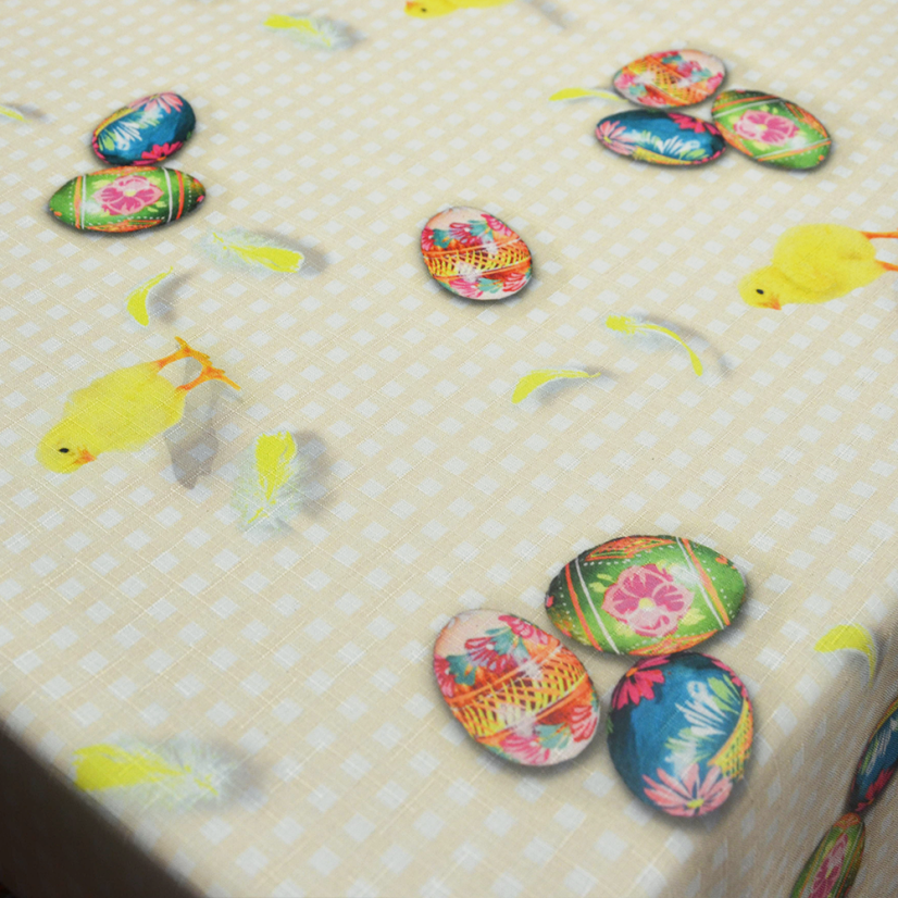 Velikonoční teflonový ubrus Kuřátka - žlutý - Vyber rozměr: 30x30