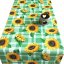 Ubrusová šála v metráži Káro se slunečnicí - Šíře materiálu (cm): 38, Vyberte okraje: pouze střih